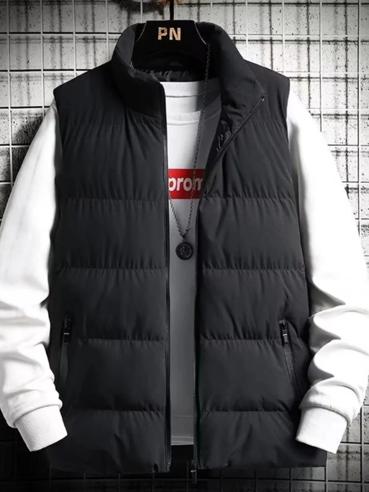 Mens down Vest Thiened Casual Cotton Warm Stand Collar oulder Bared Vest Autumn Winter Sle Faionable Slim Fit 251023