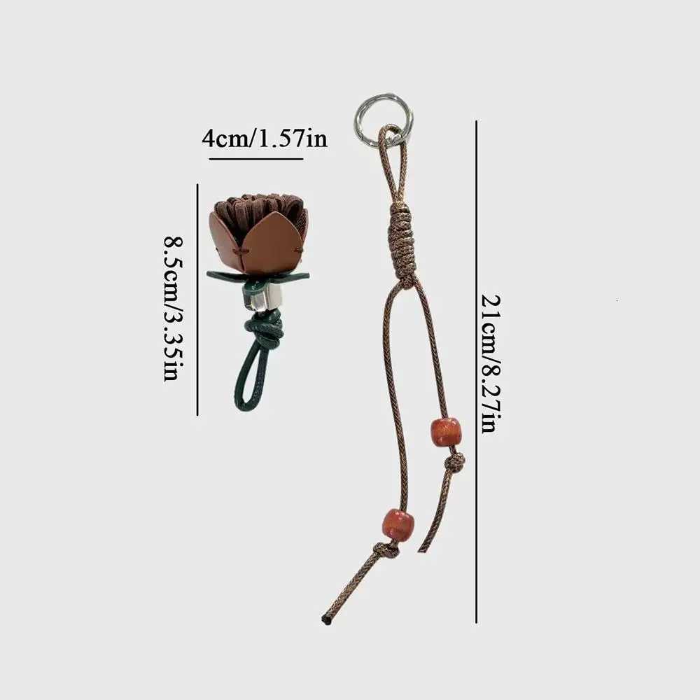 Pinecone Flower Ball Bag Pendant Keychain Bag Charms Car Hanging Tassel Ball Pendant Retro Leather Rope Handmade Bag Ornaments Z251023