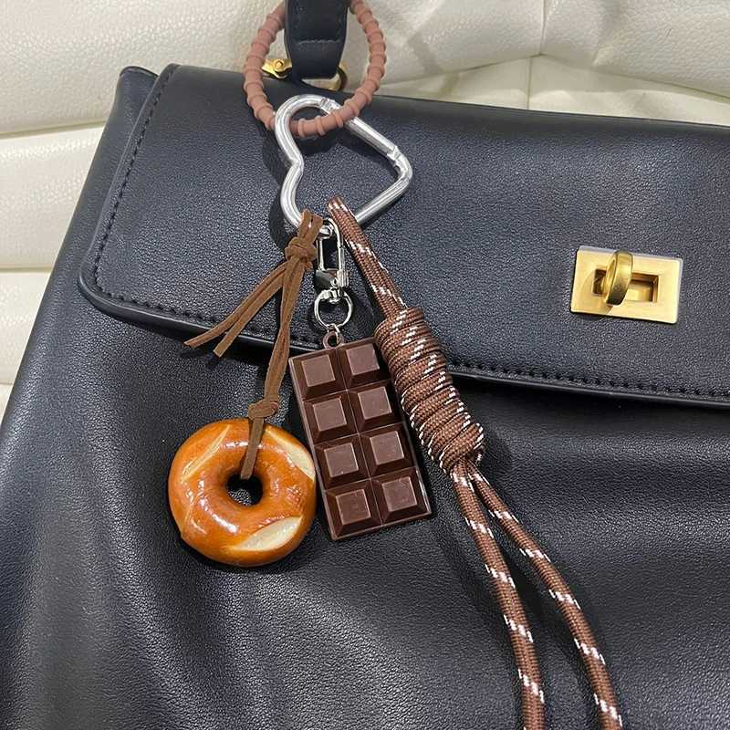 Keychain Cute Bread Car Backpack Pendant Decoration Nylon Woven Suitable for Students Couples Key Hooks Z251023