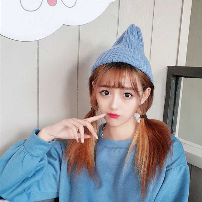New Candy Colors Winter Hat Women Knitted Hat Warm Soft Trendy Hat Kpop Style Wool Beanie Elegant Allmatch HatXJ251023