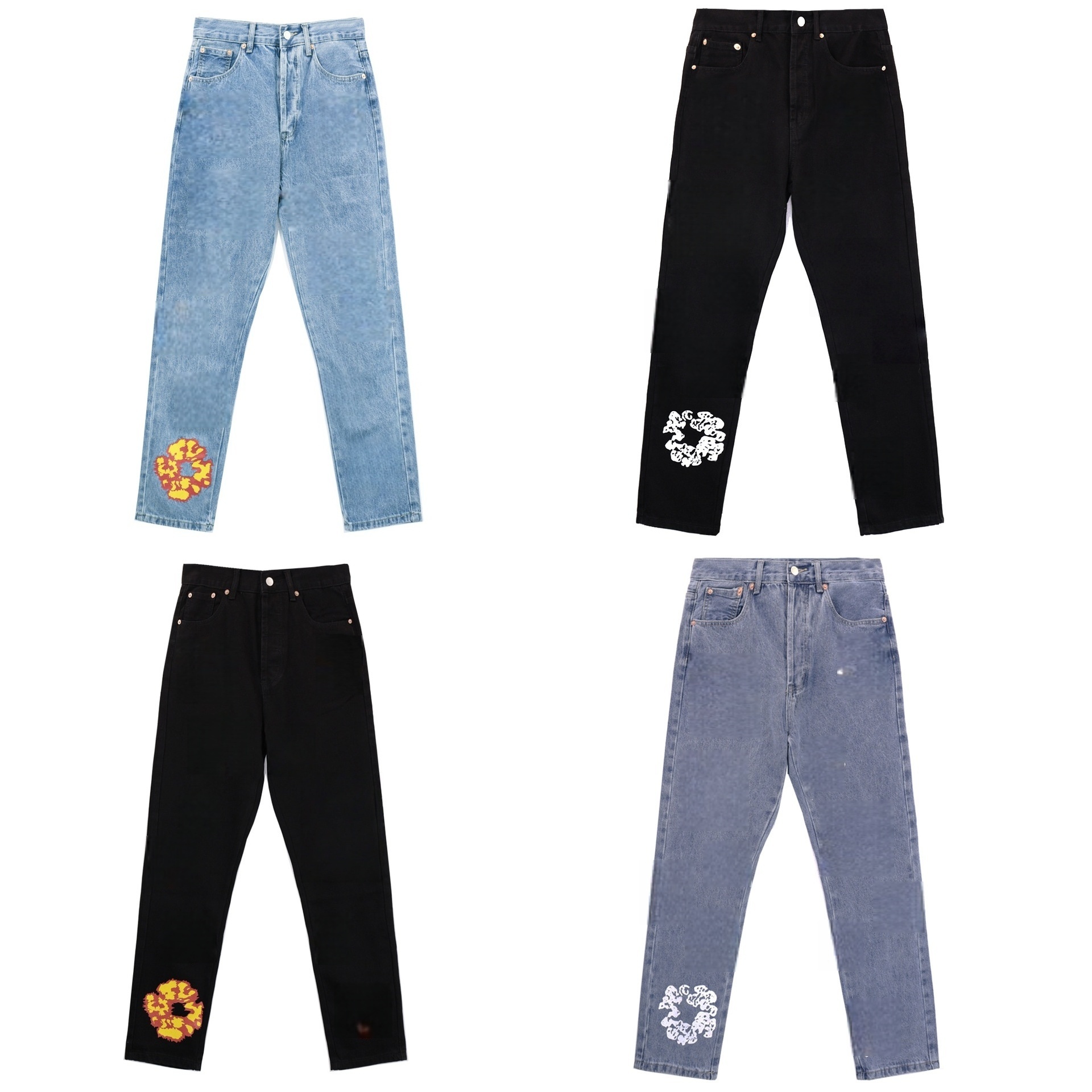 Men's long trousers men's shorts including washed printed denim long trousers denim shorts are designed by renowned designer