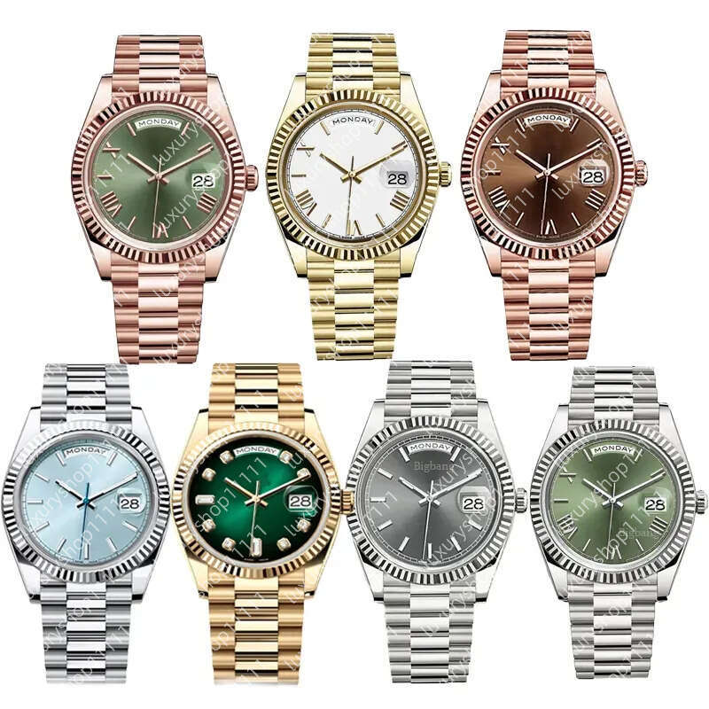 Designer Mens Watches Man Watch Day date Automatic Wristwatch 41mm 2813 Auto Movement Sapphire Glass Stainless Steel Presidential Strap Orologio Di Lusso 36 hd