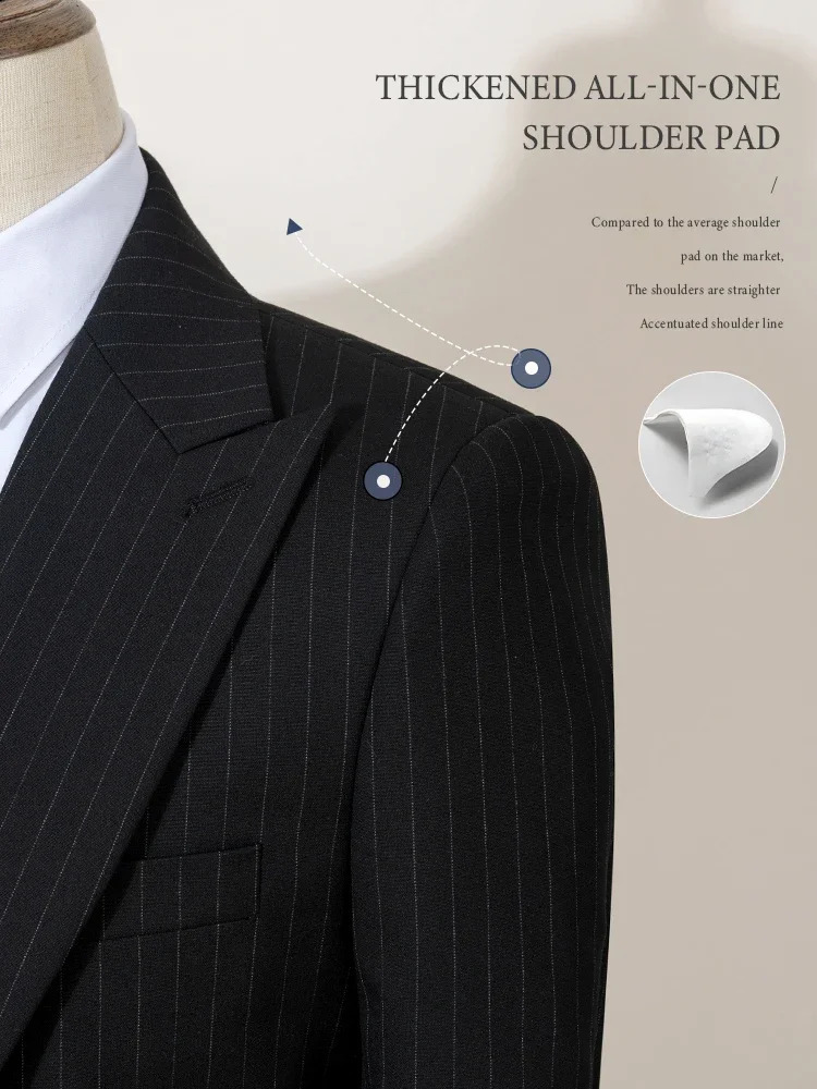 ST Cassy highquality blue striped suits for men slim fit luxurious and elegant mens business suit 3piece set full 251023