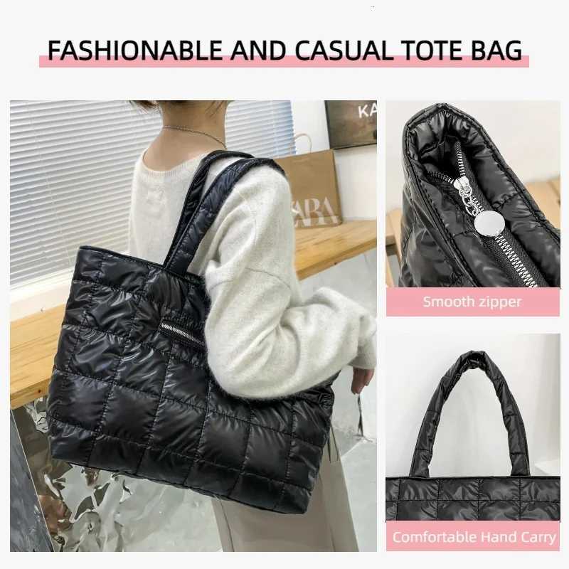 Fashionable Womens Tote Bag Large Capacity Quilted Checkered Handbag Perfect for Daily Outings Travel Work Commuting EtcL251023