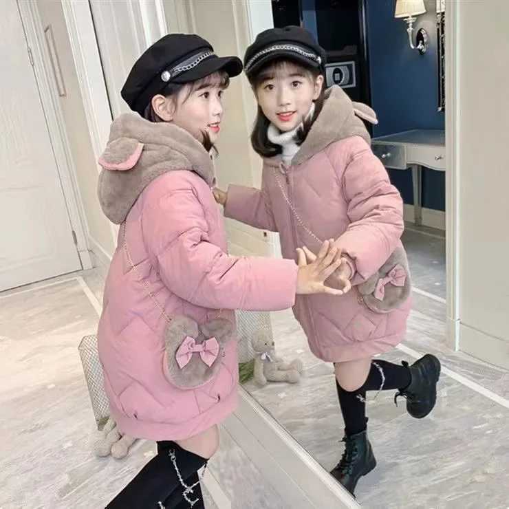 Girls Thick Cotton Clothes Jackets Winter Children FleeceLined Warm Coats Kids Padded Hooded Parka Outerwear Fashion Snowsuit Y251023