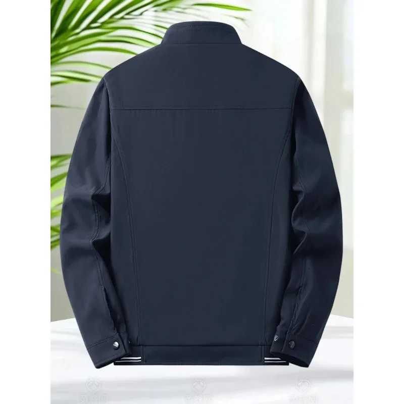 Blazer Jacket Men Casual Jacket Spring Autumn Workwear Stand Collar Zip Up Coats Men Lightweight Business Style Outerwear W251023