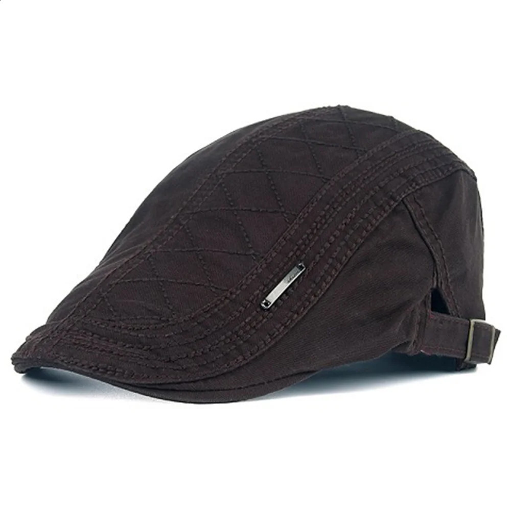 Men Beret Fashion Solid Color Flat Cap Summer Visor For Male Vintage Cotton Casquette Berets Adjustable sboy Hat 251021