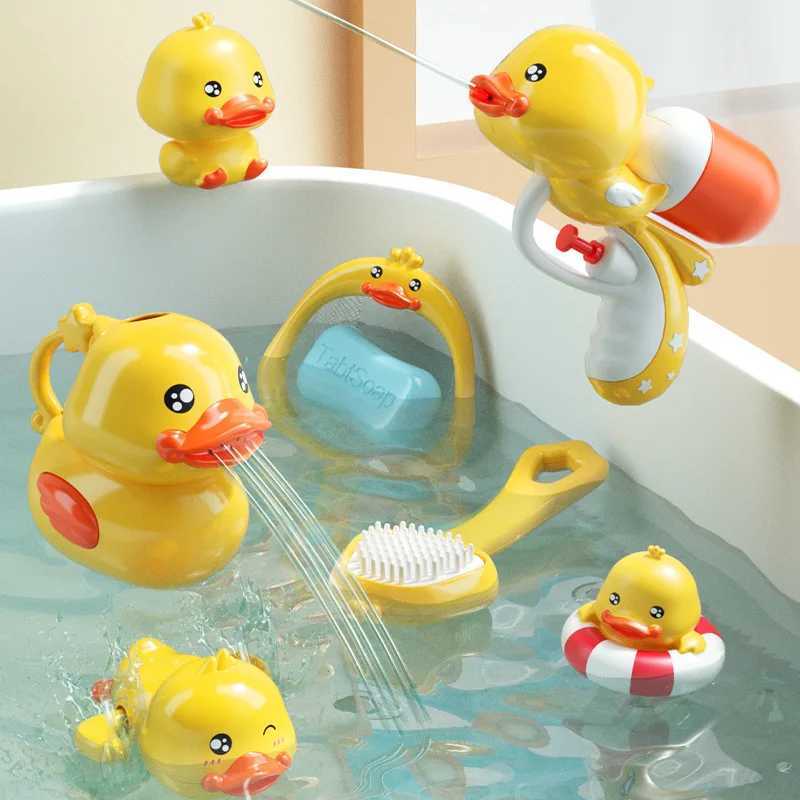Childrens Ducklings Bathing Toys Bathroom Squirting Water Gun Fun ShowerSwimming Play Safe Easy to Grasp Baby Bath Toy J251023