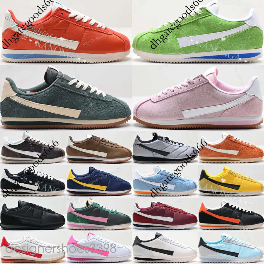 Top Cortezs Men Women Running Shoes Nylon Leather Designer Trainers Picante Red Pink Foam Chlorophyll Psychic Blue Forrest Gump Outdoor Sneakers Size 36-45