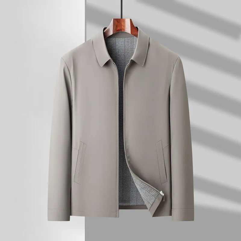 2025 spring dad light business casual fashion handsome jacket simple large size M7XL top mens coat W251023