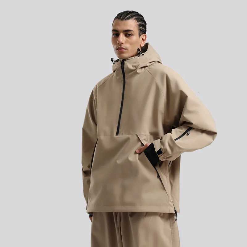 Gsou Snow 2025 New Unisex Snowboard Jacket Hooded Pullover Waterproof Breathable Loose Fit Professional Ski Suit for Men Women Y251023