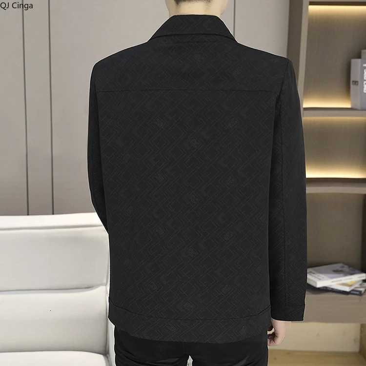 New Fall Mens Lapel LongSleeve Jacket SingleBreasted Black Coat Pockets Are Featured on Both Sides of The ChestAsian Sizes W251023