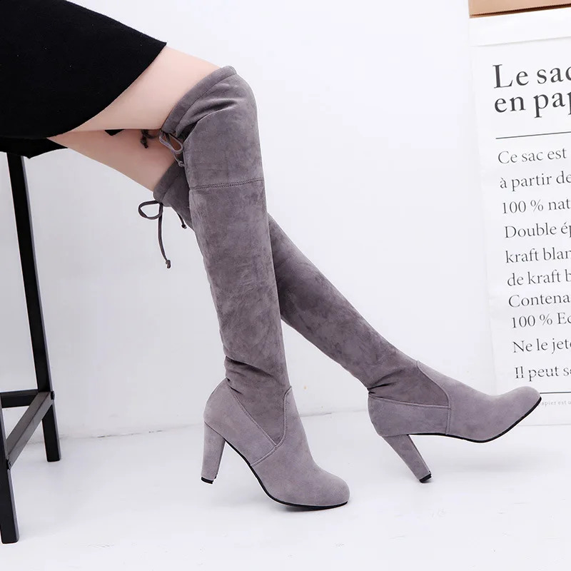 Faux Suede Slim Boots Sexy Over The Knee High Women Fashion Winter Thigh Shoes Woman Botas Mujer 2023 251011