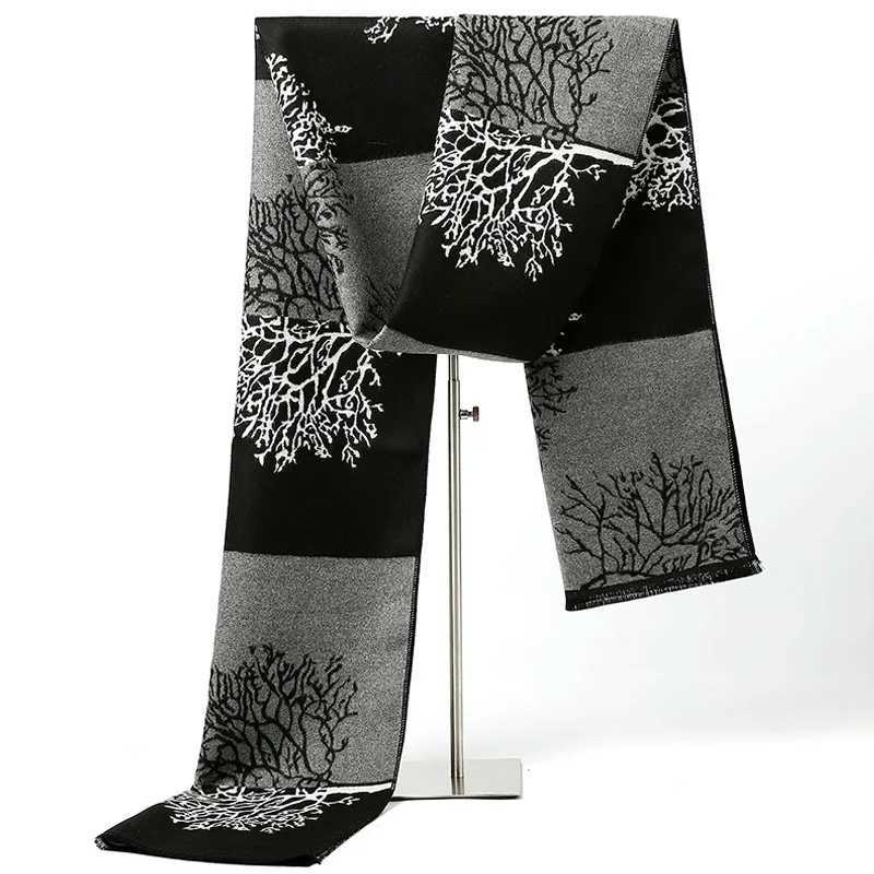 Mens Autumn Winter Horse Pattern Scarf Luxury Gentleman Cashmere Feel Muffler Student Spring Fall Wrap Soft Warm Neckerchief J251113