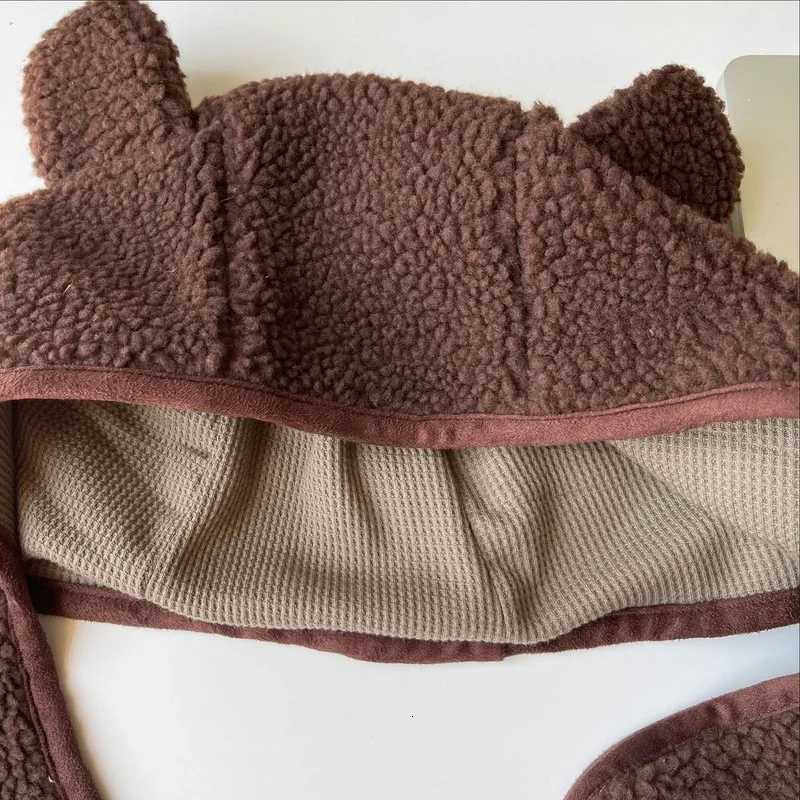 Y2K Bear Ear Bber Hats Men Wen Safety Bear Hat Rockwool Buck Ear Protector Hip Hop Beanies Outdoor Ski HatW251023