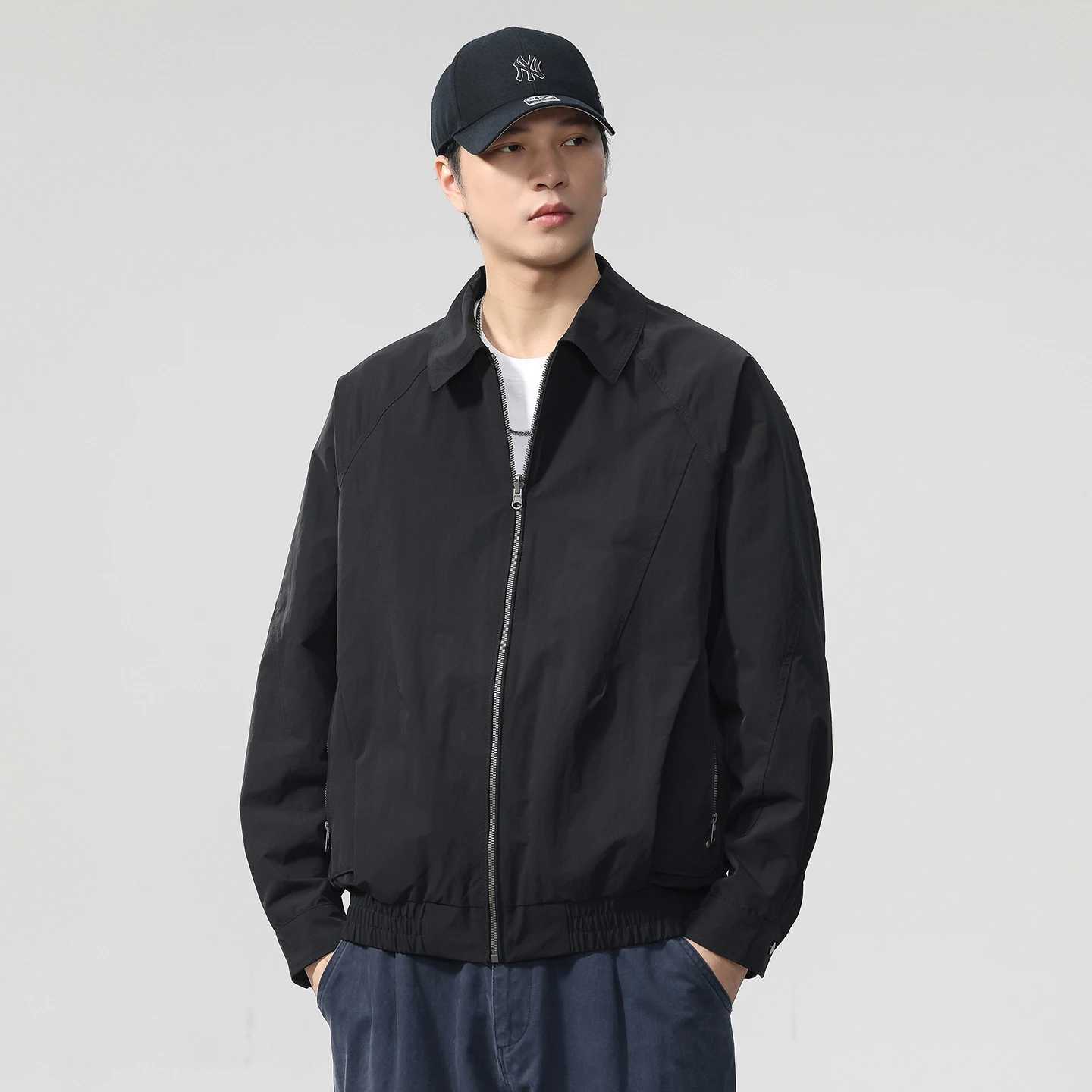 Mens Double Side Can Wear Streetwear Fashion Loose Casual Cargo Jacket Man Business Vintage Bomber Coat Outerwear W251023