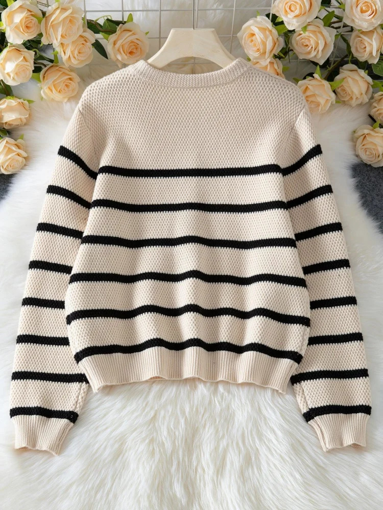 Miyouj Autumn Winter Pullovers Womens Sweater Tops Lady Solid Color Button Oneck Knitted Female Casual Long Sleeve Knitwea 251023