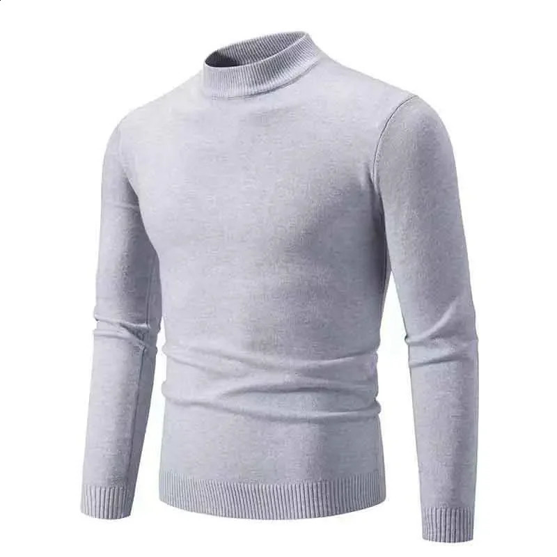 Sweatwear Mens Half Neck Basic Solid Color Sweaters Round Elastic Pullovers Warm Autumn Knitted Oversized Sweater Men 251023
