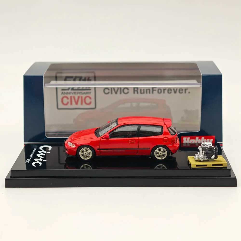 164 for CIVIC EG6 SirS With Engine Display Model Milano Red HJ641017SR Diecast Models Car CollectionT251023