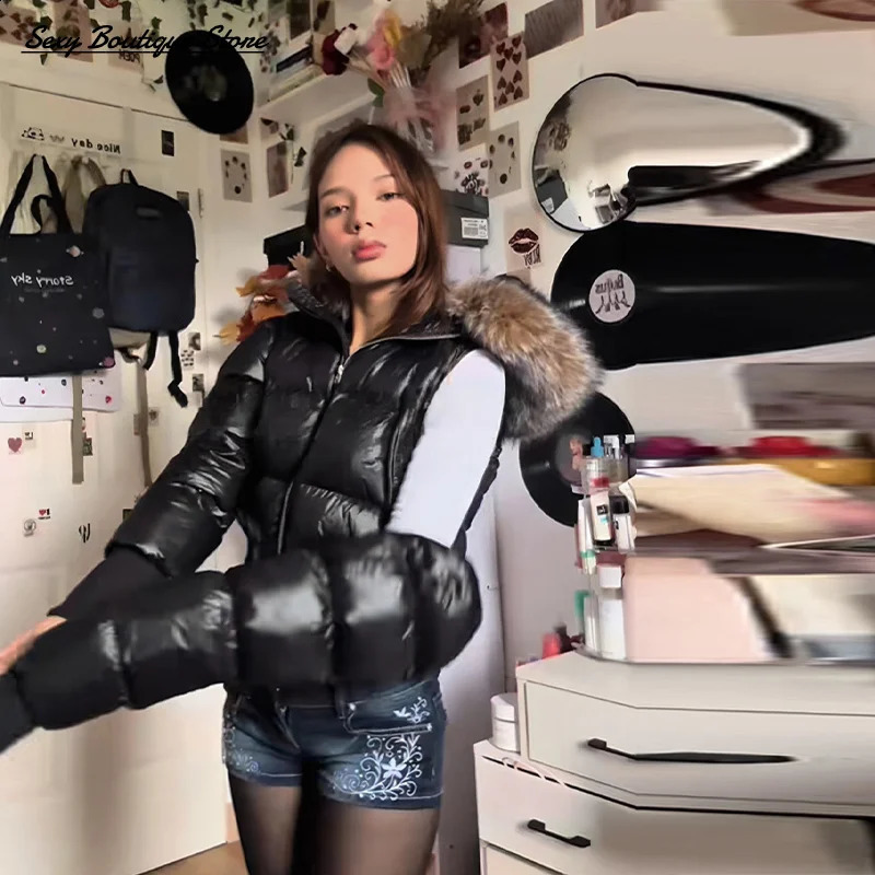 Womens Autumn Winter Title Seam Cotton Jacket Faux Fur Collar Long Sleeve Coat Slim Fit Detachable Coats Lady Outwears 251021