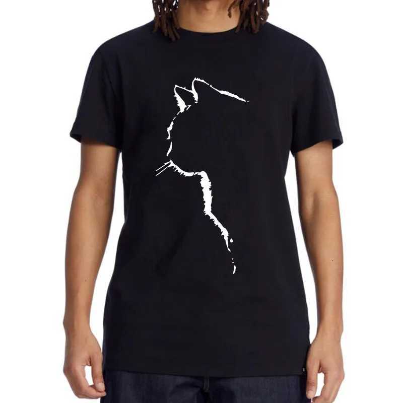 Mens Tshirt Top Quality 100 Cotton Short Sleeve Cool Cat Print Oneck Casual Loose Hip Hop for Men Summer Male Tee TopXJ251023