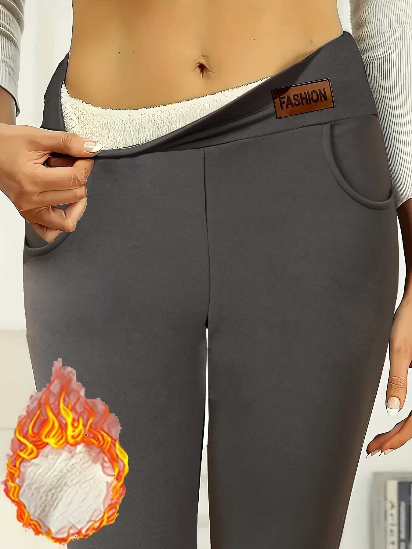 Autumn and winter casual tight fitting with fleece leggings womens yoga and fitness pants warm and comfortable to wear with pT251023