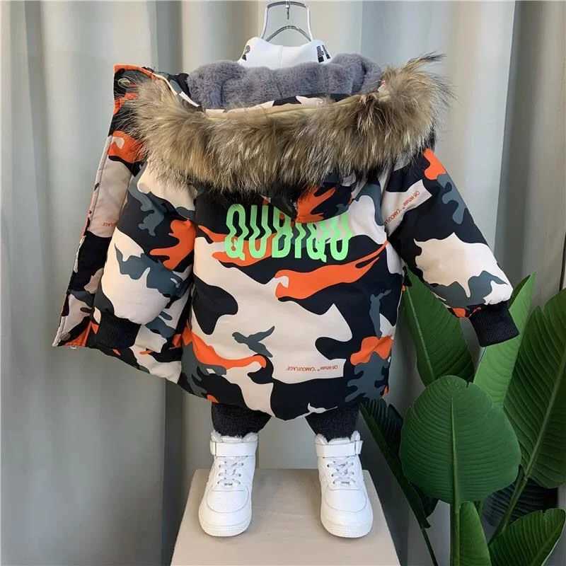 Boys Down Jacket Coat Overcoat Cotton 2023 Sport Warm Thicken Winter Plus Size Childrens Clothing Y251023