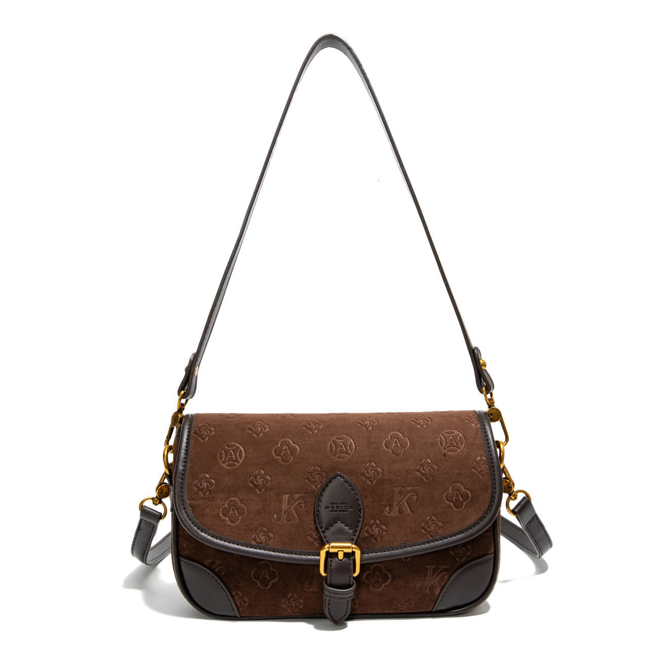 Luxury Brand Designer Bag Monica Qiqi Suede Embossed Large Capacity Shoulder Crossbody Small Square Bag For Women 2025 New Model