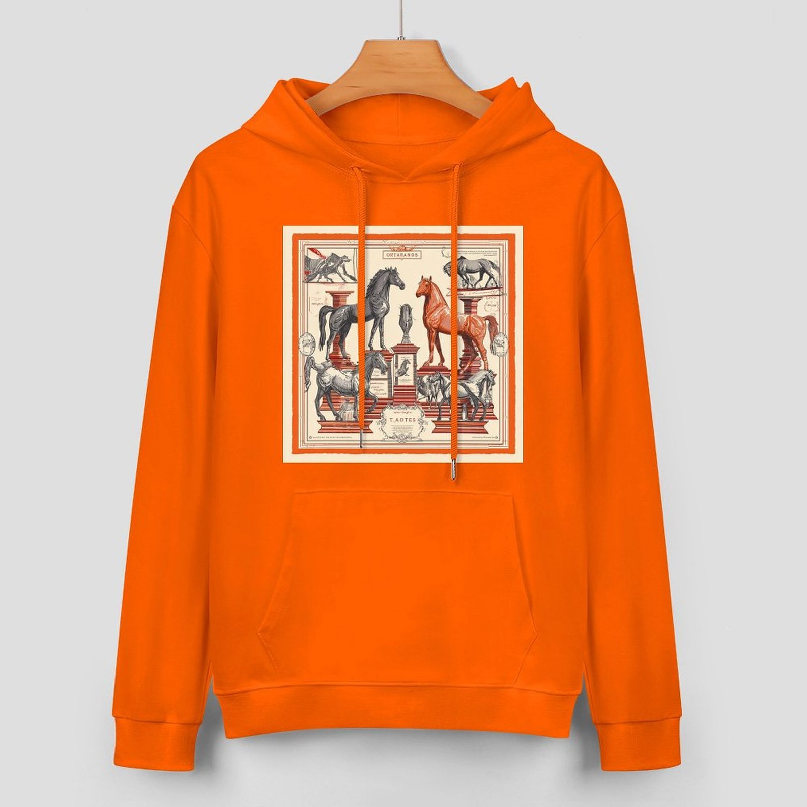 H Designer Fall Winter Hoodie Luxury Horse Print Design Unisex Long Sleeve Streetwear Hip Hop Oversized Fit Hoodie Men's Fashion Apparel H33