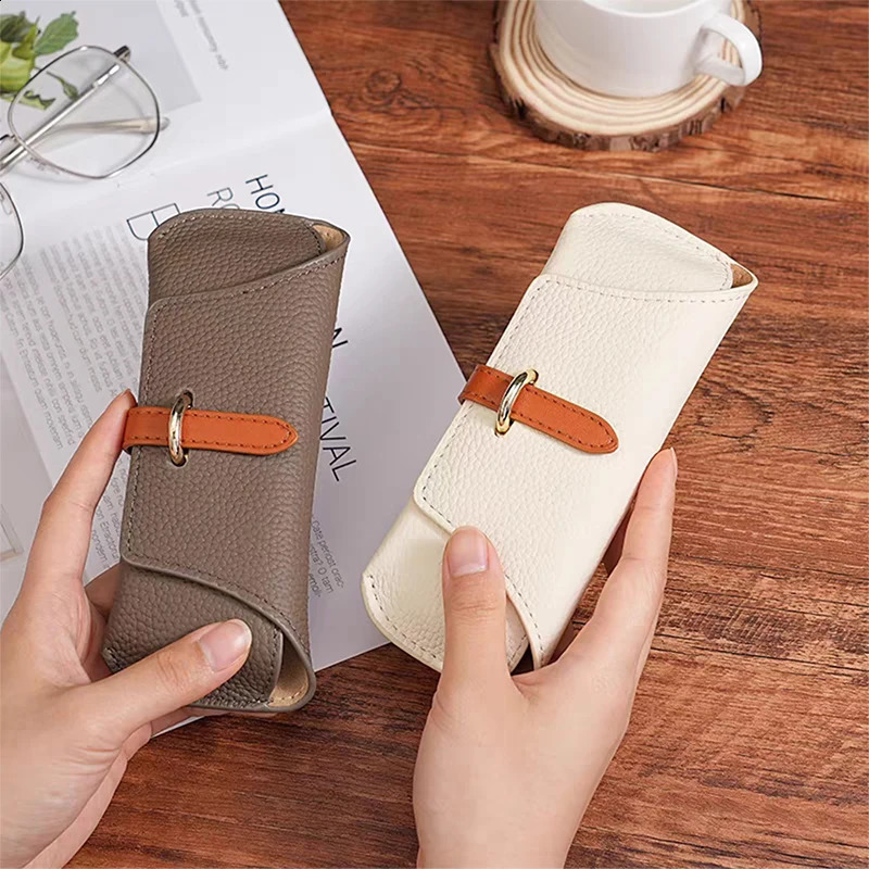 Leather Custom Initials Glasses Bags Woman Portable Protective Travel Sunglasses Case Engrave Name Fashion Cosmetic Bag251023