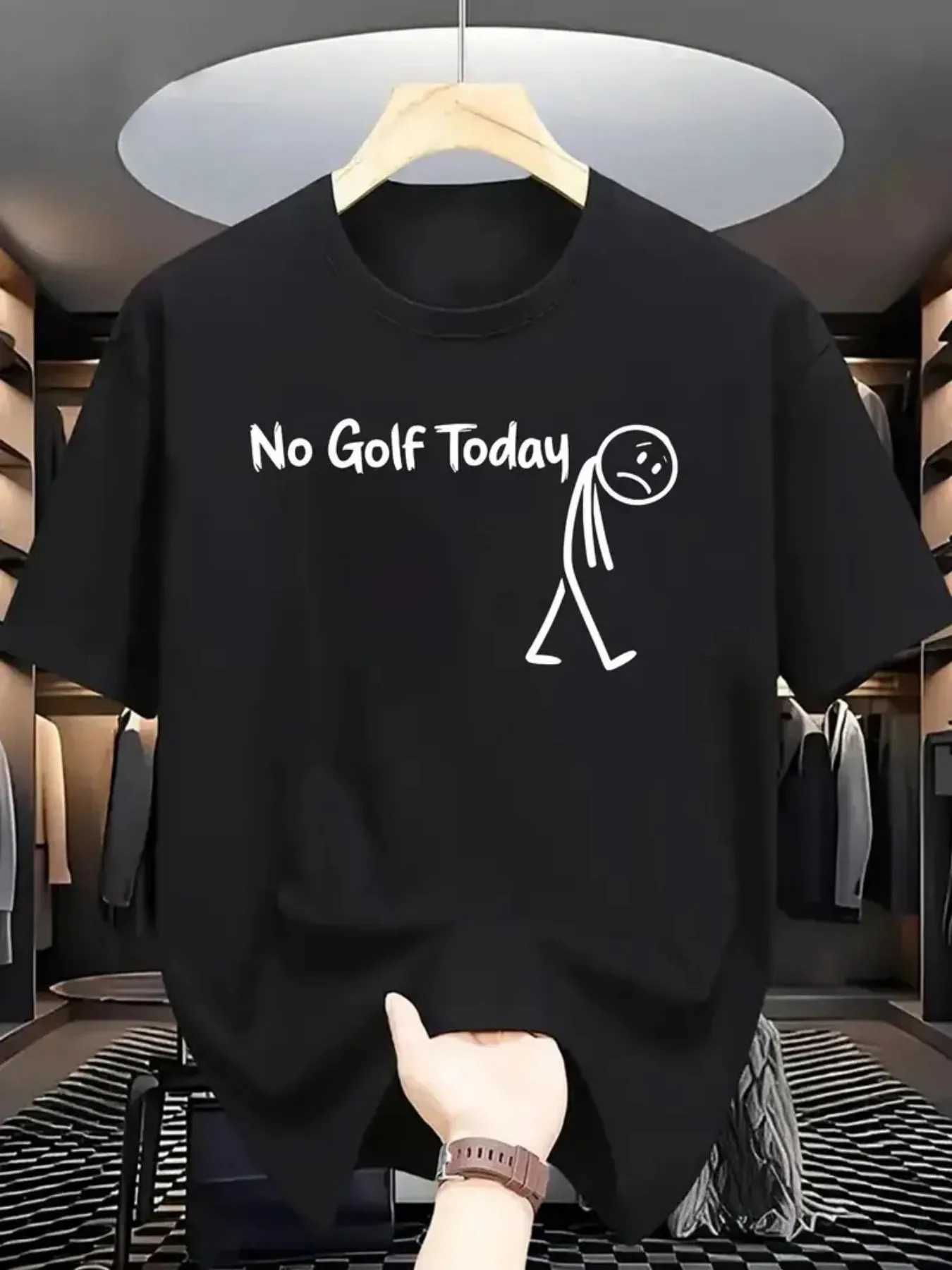 No golf today Mens summer fashion print sports casual short sleeved Tshirt outdoor casual sports versatile topXJ251023