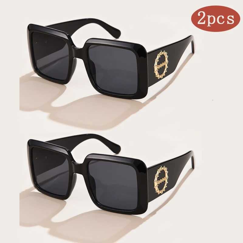 2pcs Brand Square Sunglasses For Women Men Brand Design Luxury Sun Glasses Classic Vintage Female Shades Eyewear UV400W251023
