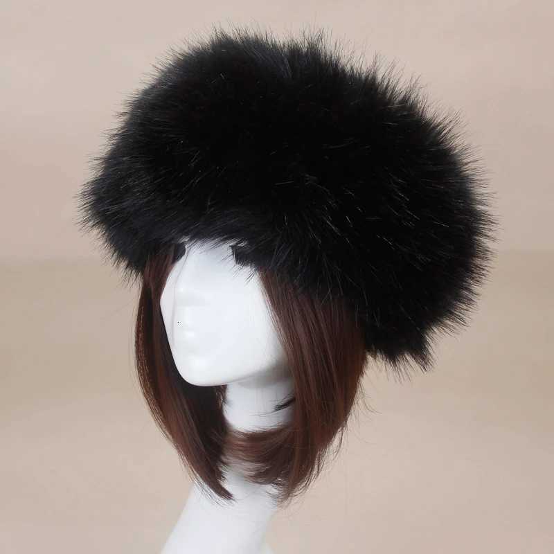 Winter Fluffy Faux Fur Hat Wen Soft Keep Warm Plush pty Top s Haiand Outdoor Windproof Skiing Ear Warmer Russian HatsW251023