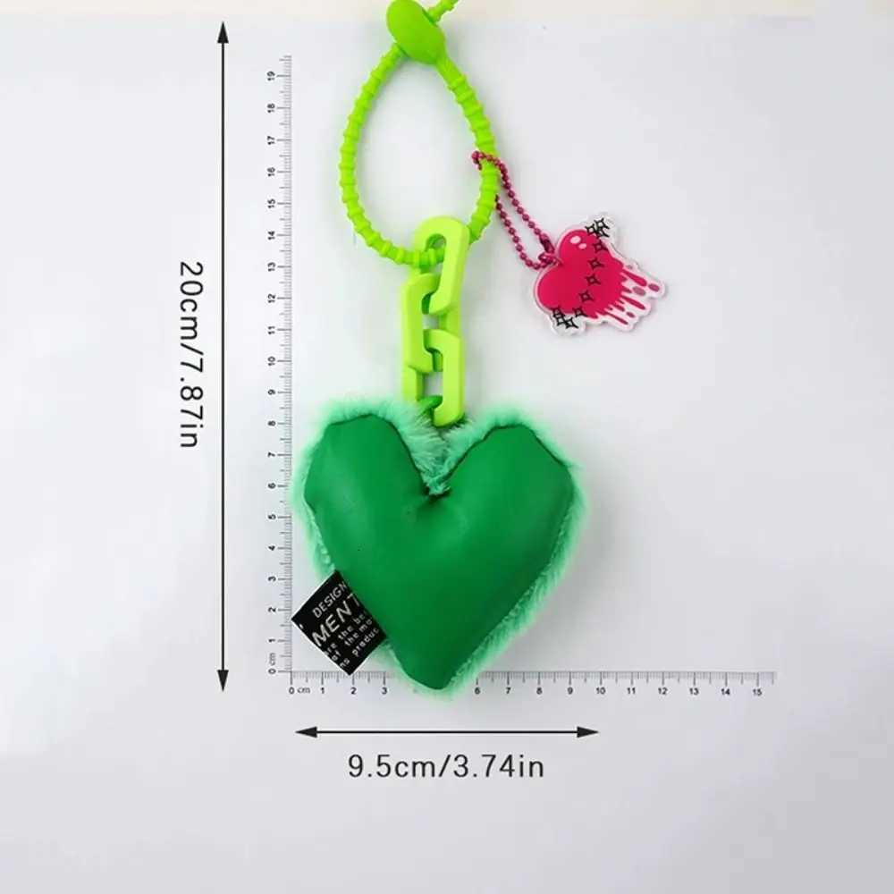 Cute Plush Heart Pendant with Silicone Cord Lightweight Heart Keychain Hanging Ornament Bag Pendant Bag Accessories Z251023