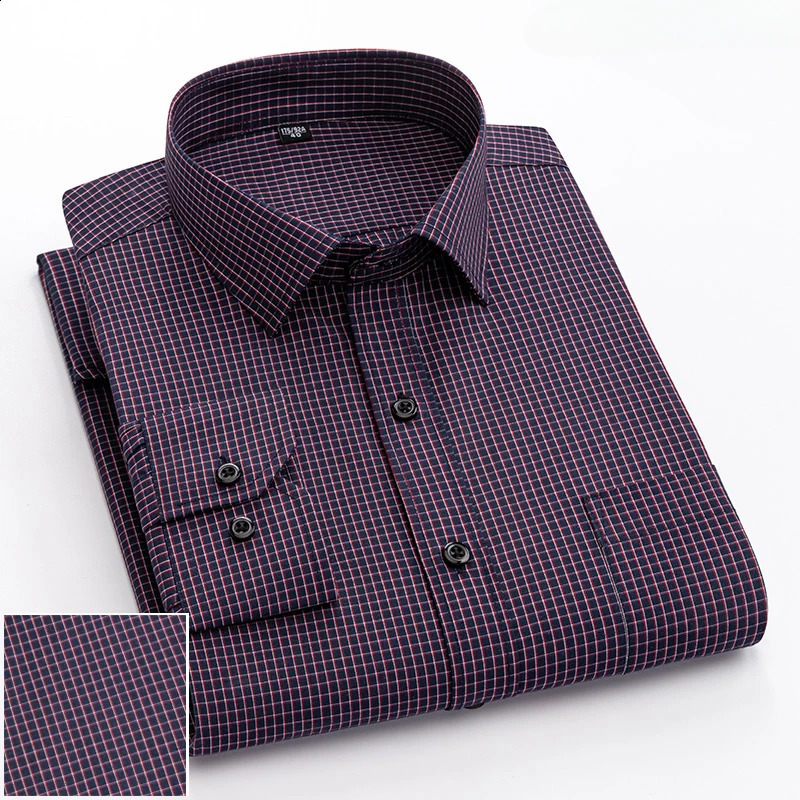 in shirt elegants cotton longsleeve shirts for men slim fit Casual plain shirt plaid tops soft houndstooth clothes 251021