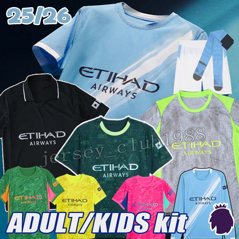 man city 25 26 Soccer Jerseys Cherki Haaland jersey Reijnders Rodrigo Kevin Rayan Cherki Phil Foden Shirt Ait-Nouri Reijnders Donnarumma football Jerseys kids Kits