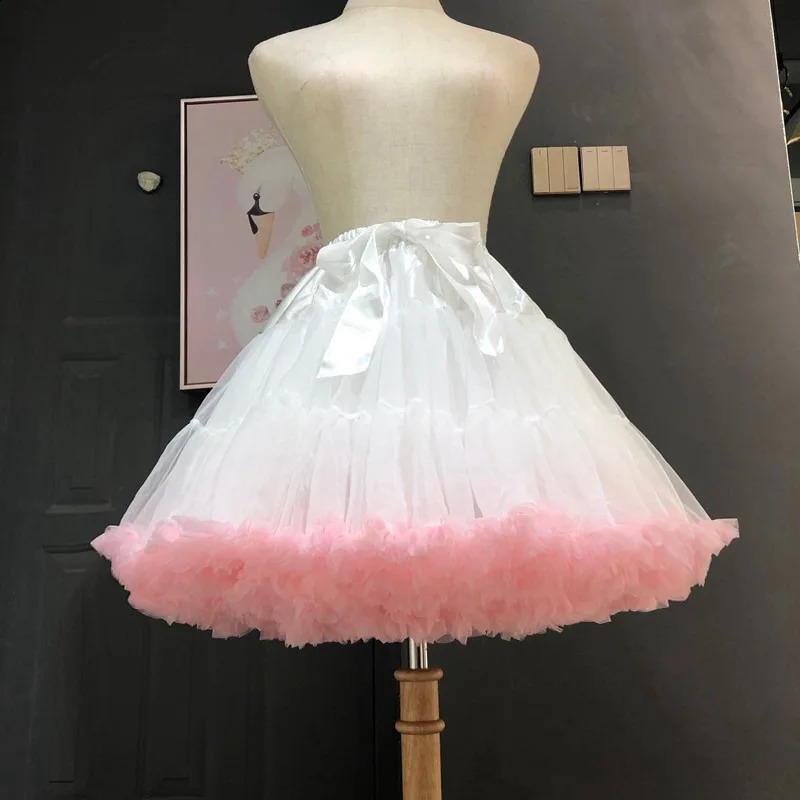 Crinoline Inner Bustle Cosplay Tutu Puffy Women Flower Style Lolita Fluffy Petticoats Cancan Skirt Under Wedding Dress 251022