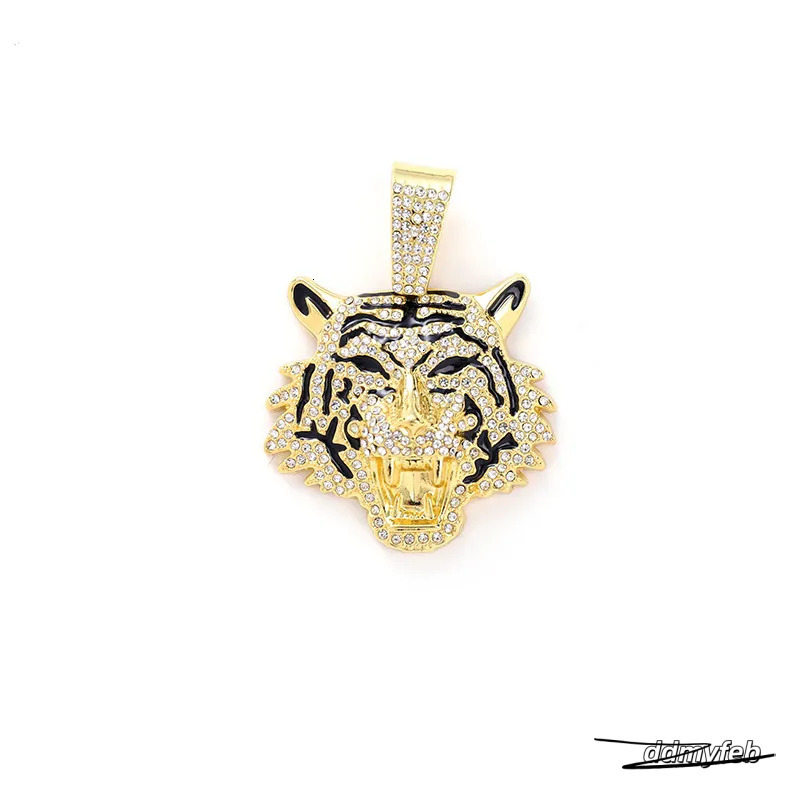 Men's Alloy Cuban Chain Necklace With 3D Tiger Pendant - Hip Hop Style Statement Jewelry Ddmyfeb