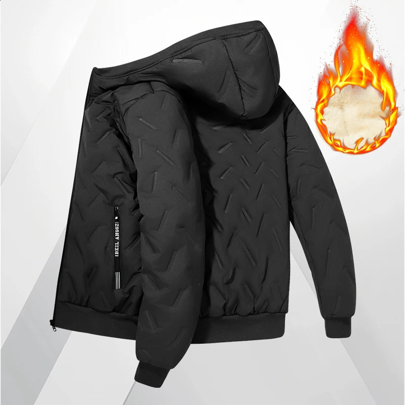 Mens hooded warm short jacket winter zipper pocket jacket outdoor sports and leisure work clothes windproof cotton jacket 251013