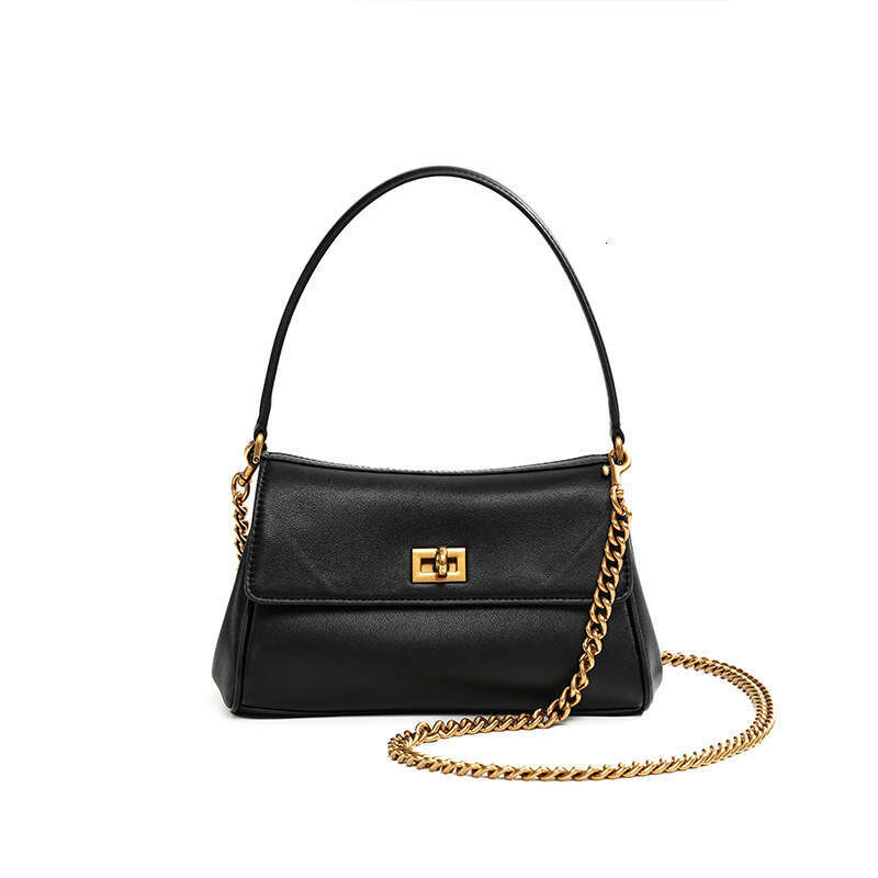 Luxury bag High Quality Cowhide Niche Design Single Shoulder Baguette Bag Premium French Rodeo Genuine Leather Chain Underarm