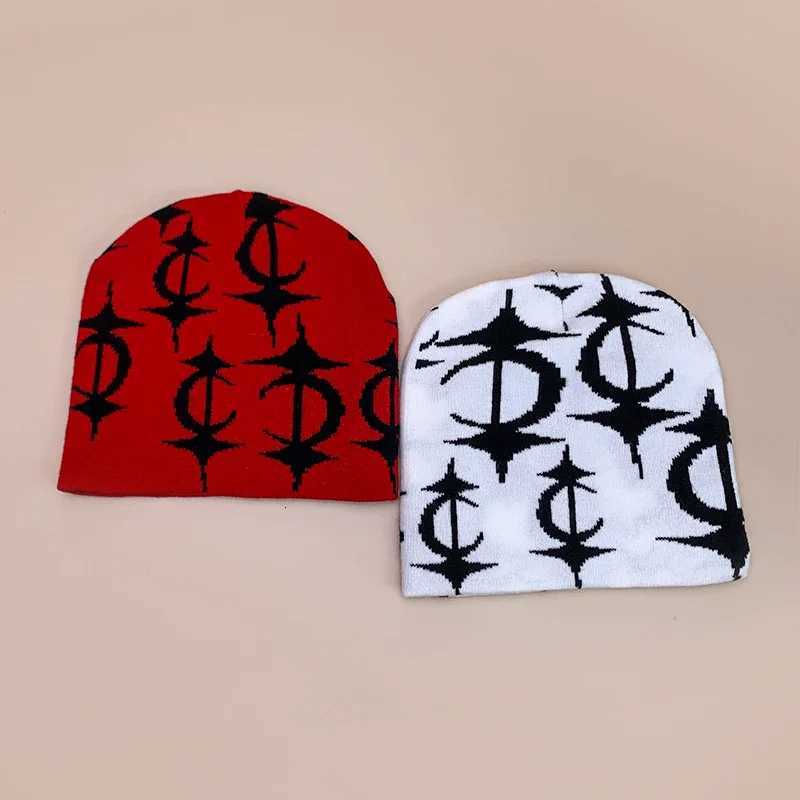 Personal ropean Sty Pattern Wool Knitted Hats Autumn and Winter New Niche Warm Hip Hop Versati Skate Fashion ins BeaniesW251023