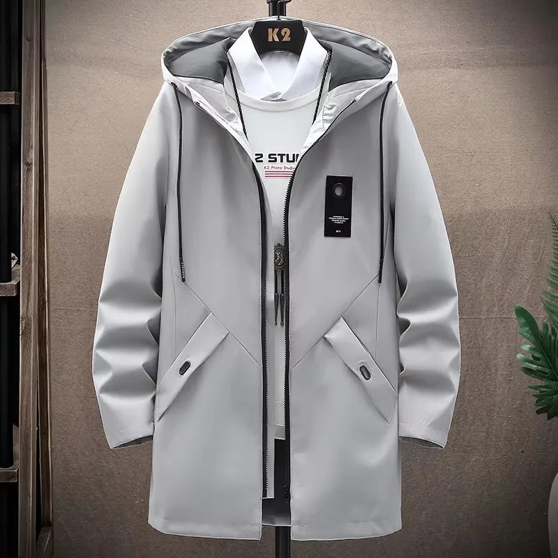 Spring and Autumn Windbreaker Mens Business Quality Medium to Long Casual Slimming Version Windproof Jacket 251015