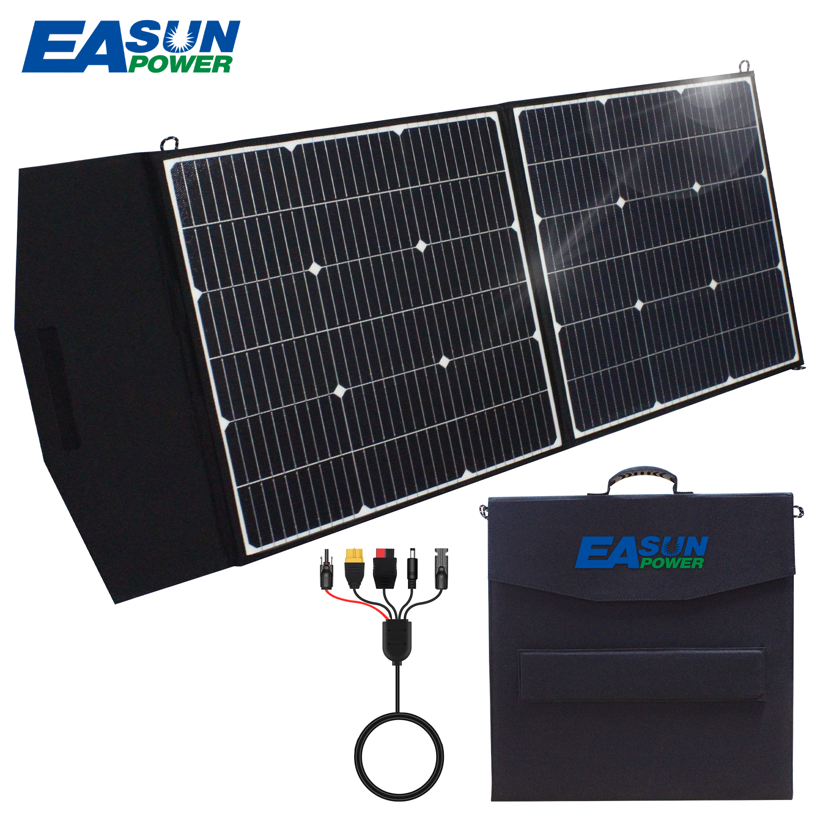EASUN POWER 18V 100W Foldable Solar Panels Waterproof Monocrystalline Outdoor Solar Camping Panel RV Home Charge Free Shipping from USA