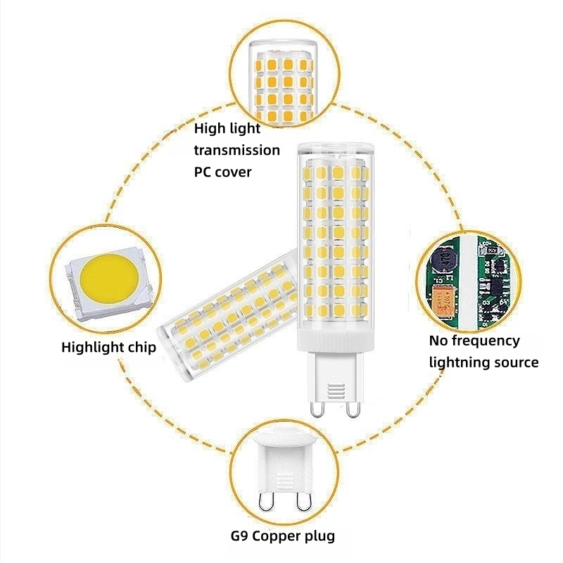 G9 LED Corn Bulb, 88-Bead 15W Ceramic 220V, Warm/Cool/Natural White for Bedroom Lighting--G9 corn lamp with 88 LED beads