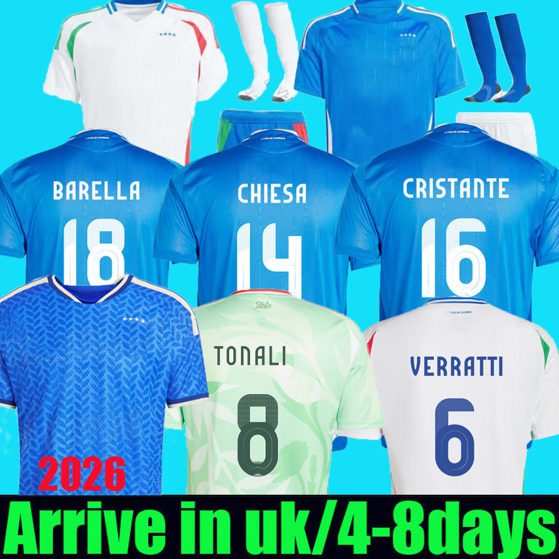Maglia italia soccer jerseys 2025 2026 BARELLA TONALI home away 25 26 ITALYS football shirts women adult kids kit fans player