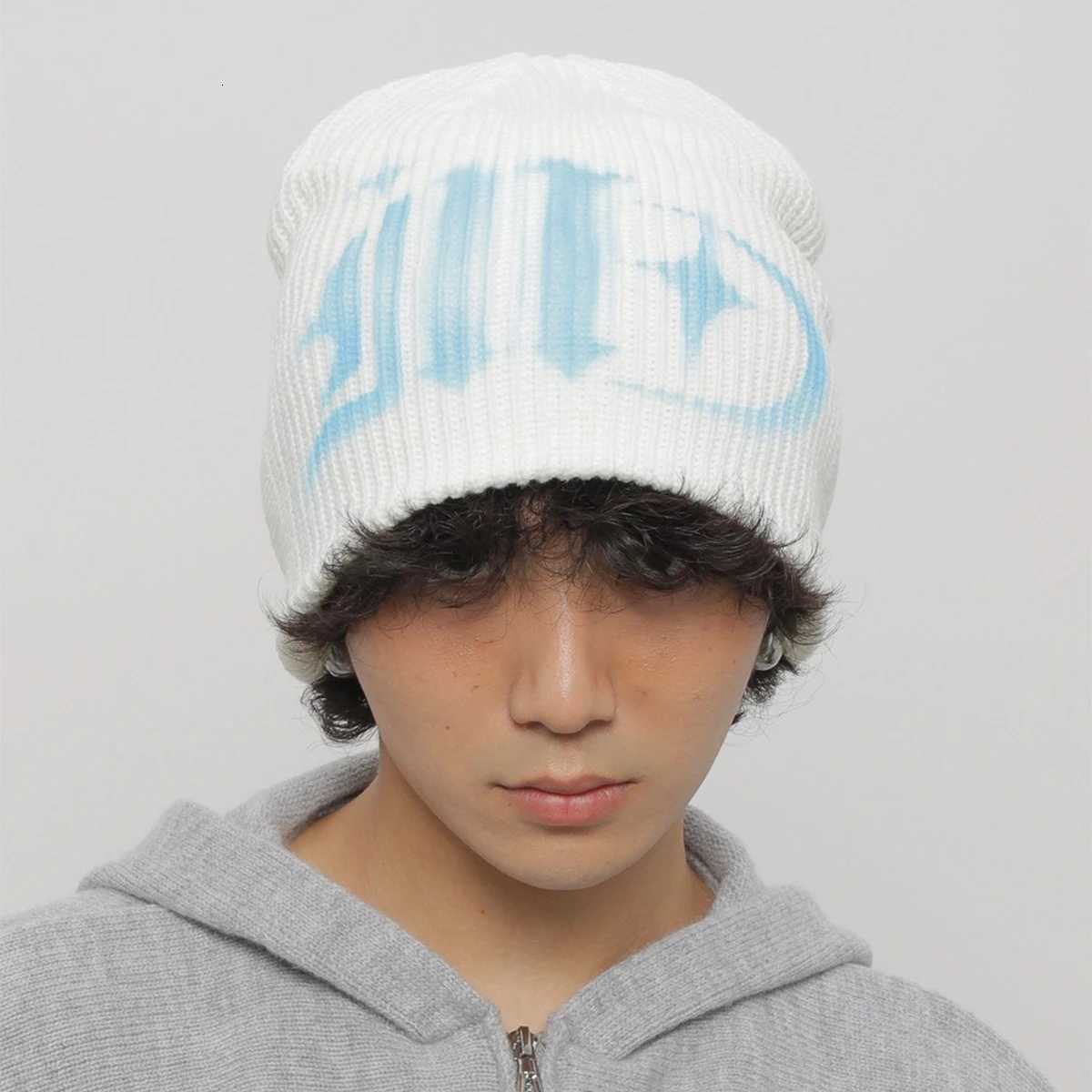 Color Block Street Sanskrit Knitted Hats Autumn and Winter New Unisex Y2K Warm Personal Versatile Subculture Fashion ins BeaniesXJ251023