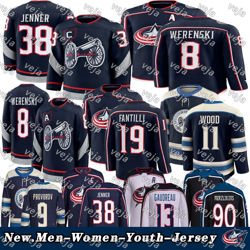 2025-26 new #38 Boone Jenner columbuss hockey blue jackets jersey #23 Sean Monahan Adam Fantilli Kirill Marchenko Johnny Gaudreau Denton Mateychuk jerseys