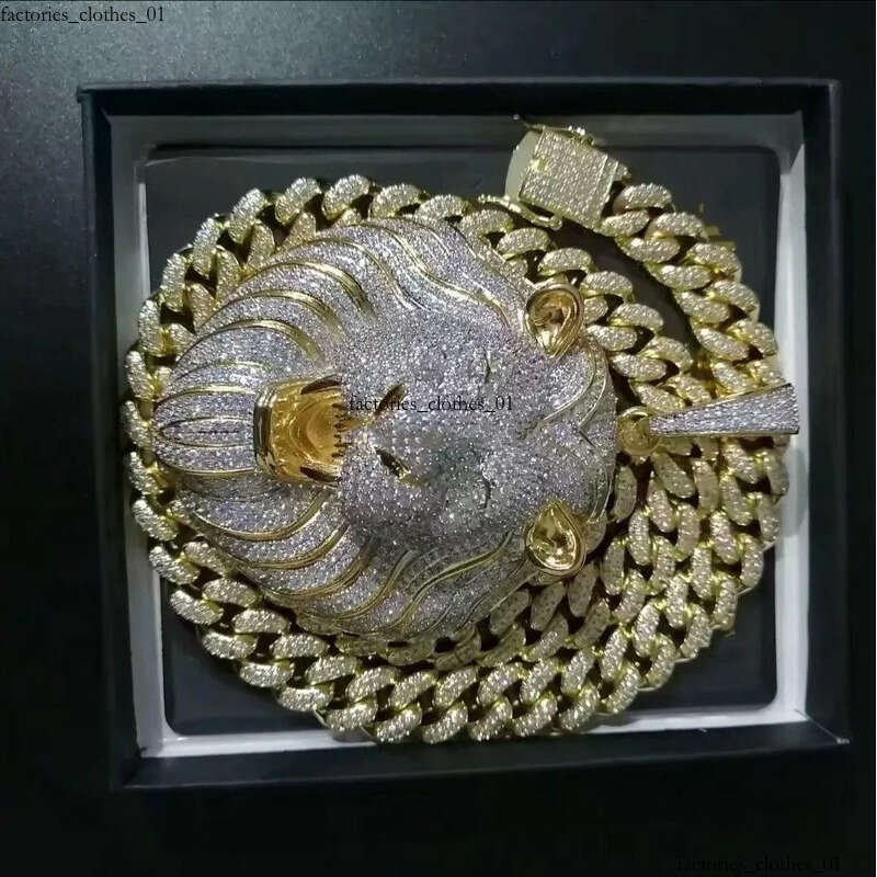 mens jewelry hip hop Iced out pendant designer necklace bling dia cuban link chain big pendants lion animal rapper accessories 111