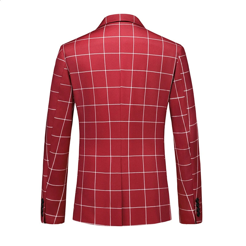 Single Breasted Plaid Suit Mens Clothing Fashion Simple Men Business Social Wedding Party Tuxedo Dress Blazers Jacket 251023