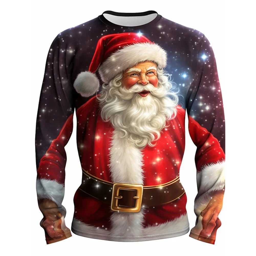 New Santa Claus printed Tshirt mens shirt top oversized Tshirt fun mens Tshirt holiday gift round neck clothes 6XLXJ251023